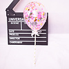 taarttopper confetti ballon roze