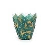 House of Marie Muffin Cups Tulp Rendier Groen pk/50