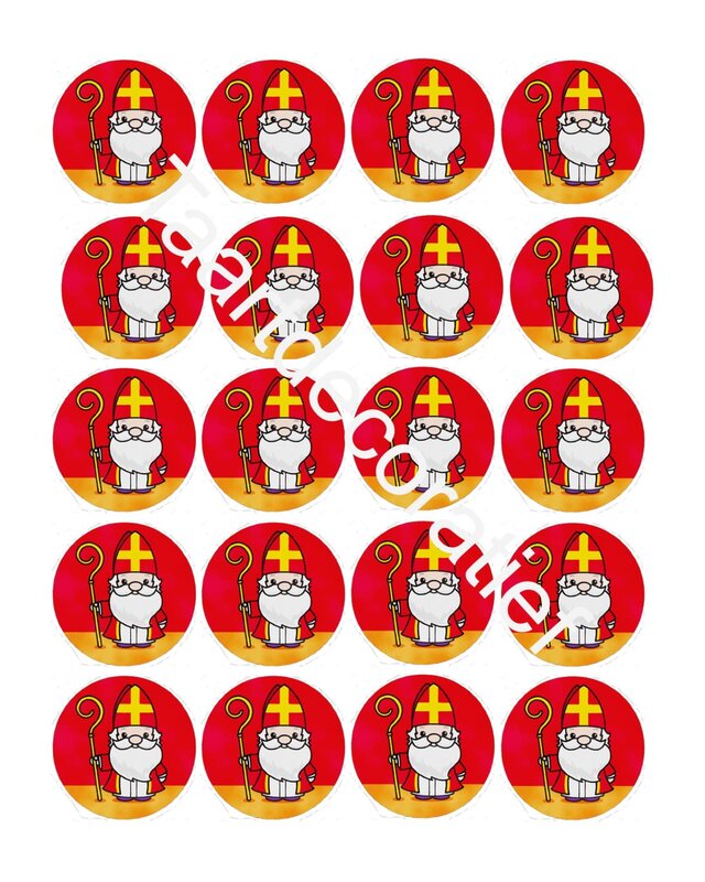 Sinterklaas cupcakes rondjes 4,5cm