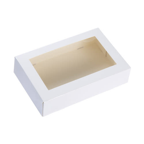 19x12,5x5cm Taartdoos met venster wit B1