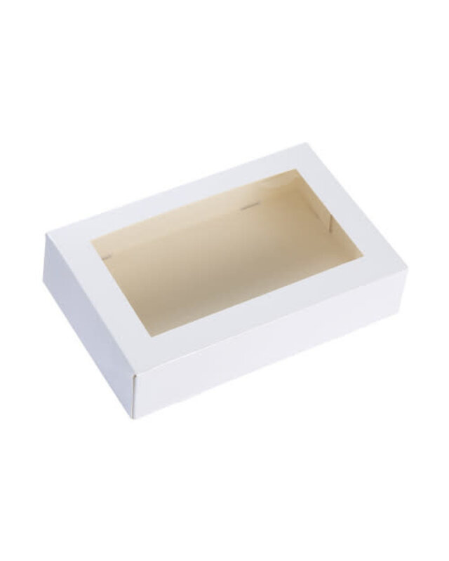 19x12,5x5cm Taartdoos met venster wit B1