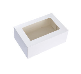 24x16x9cm Taartdoos met venster wit B3