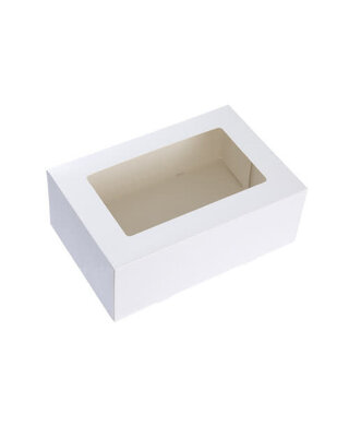 24x16x9cm Taartdoos met venster wit B3