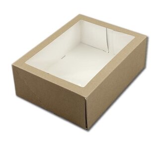 26x20x9cm Taartdoos met venster kraft A4