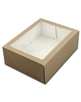 26x20x9cm Taartdoos met venster kraft A4