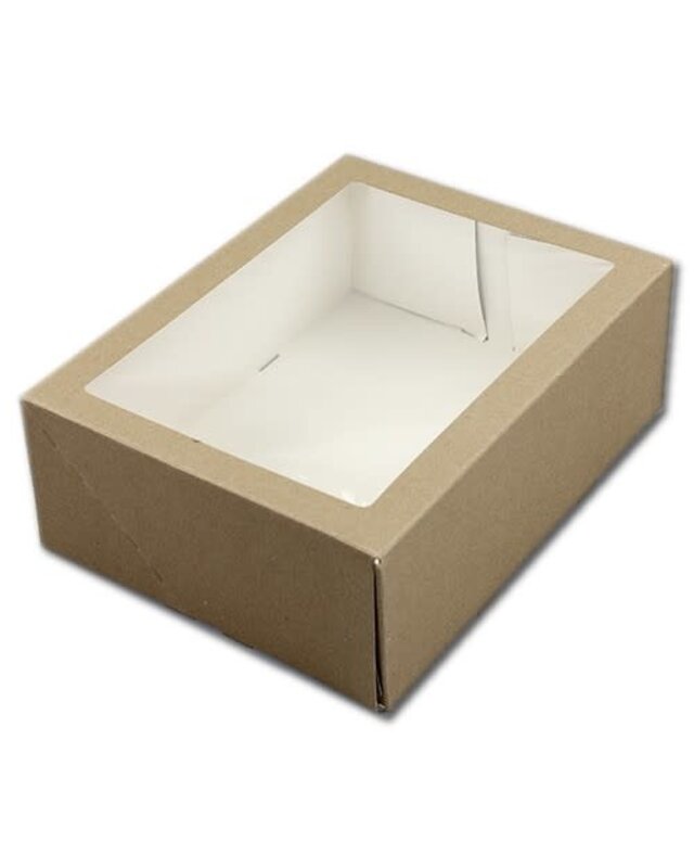 26x20x9cm Taartdoos met venster kraft A4