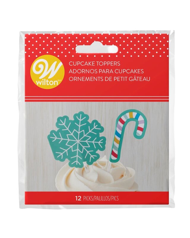 wilton Wilton Cupcaketoppers Sneeuwvlok & Zuurstok pk/12