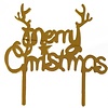 Merry Christmas cake topper goud