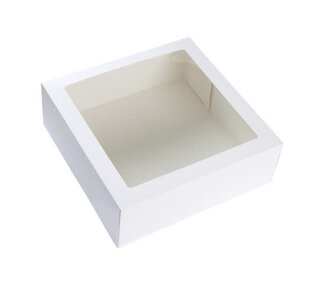 26x26x9cm Taartdoos met venster wit B4