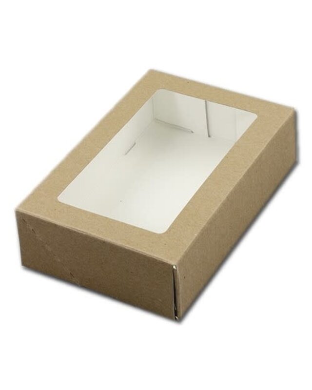 19x12,5x5cm Taartdoos met venster kraft A1