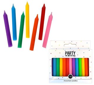 Haza Jumbo Kaarsjes Multi Color 8cm 13st