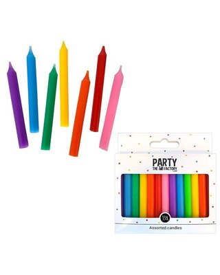 Haza Jumbo Kaarsjes Multi Color 8cm 13st