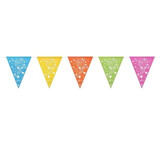 Haza Vlaggenlijn papier colorful gestanst 6m