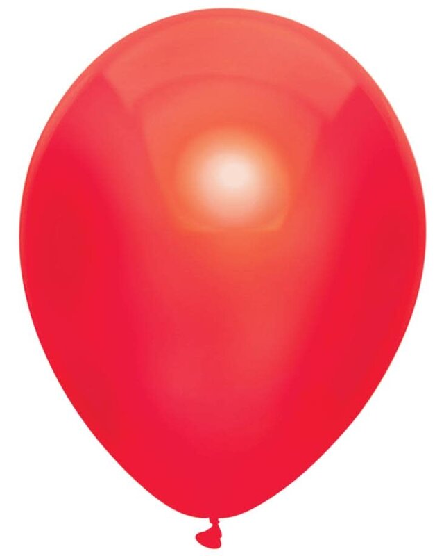 Taartdecoratief Ballonnen Metallic Rood 30cm 10st
