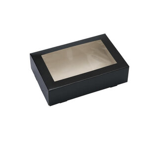 19x12,5x5cm Taartdoos met venster Zwart B1