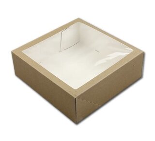 26x26x9cm Taartdoos met venster Kraft A5