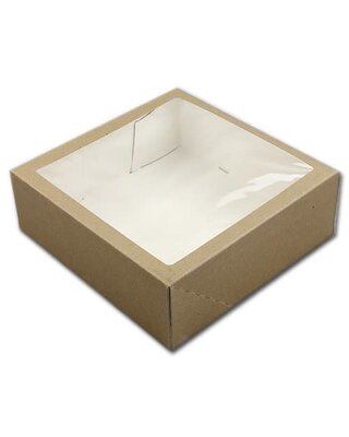 26x26x9cm Taartdoos met venster Kraft A5