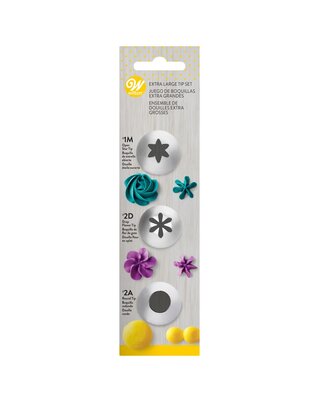 wilton Wilton Decorating Tip Set Extra Large #1M, #2D, #2A