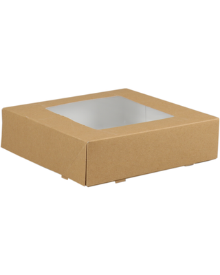 19x19x5cm Taartdoos met venster  kraft F1