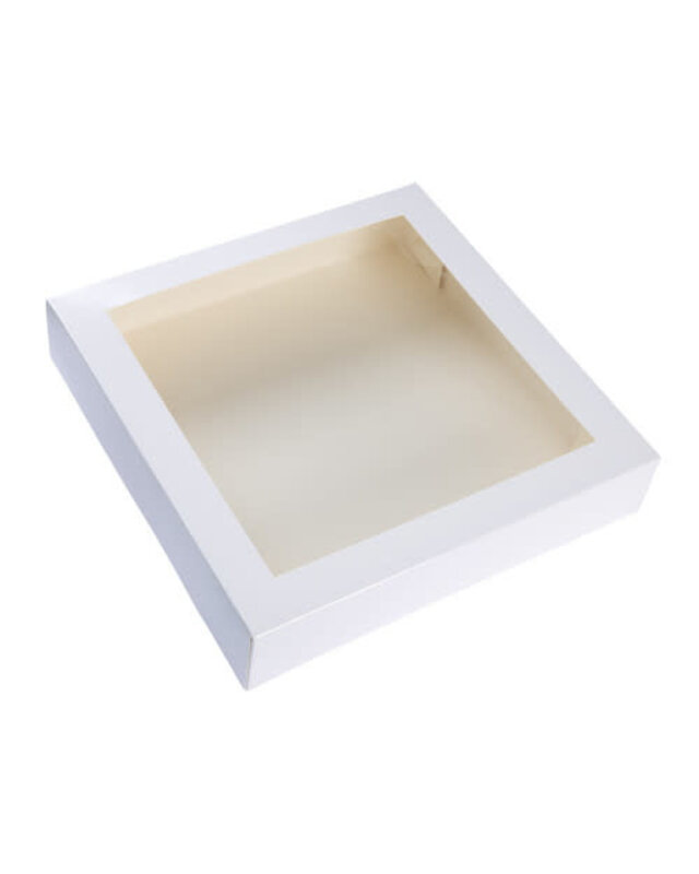 Taartdoos met venster 30x30x6cm  Wit B5