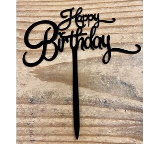 Happy birthday topper small black