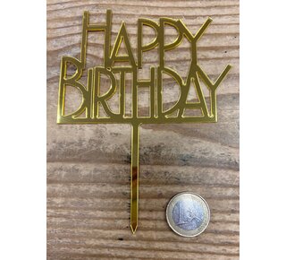 Happy birthday topper bold goud