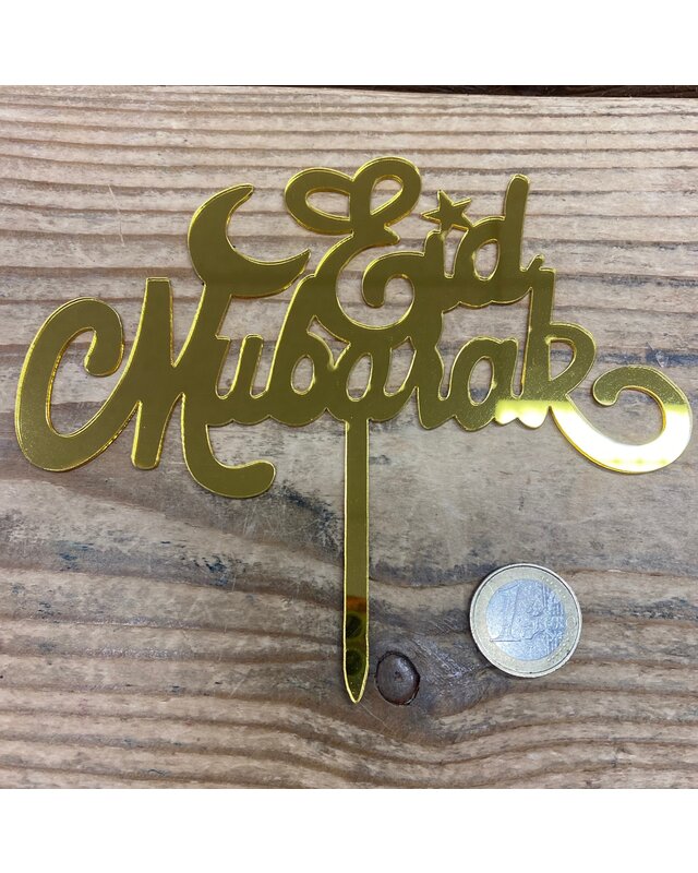 Eid Mubarak topper goud