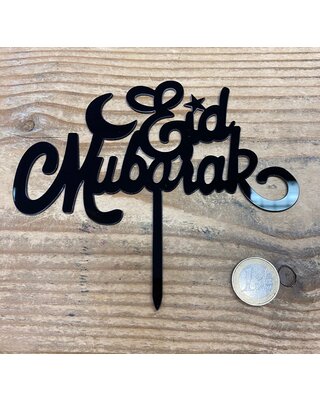 Eid Mubarak topper zwart