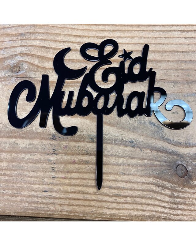 Eid Mubarak topper zwart