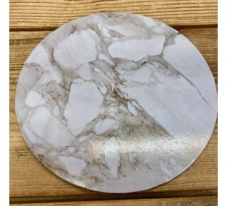 cakeboard extra stevig marble wit 25cm