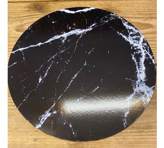 cakeboard extra stevig marble zwart 25cm