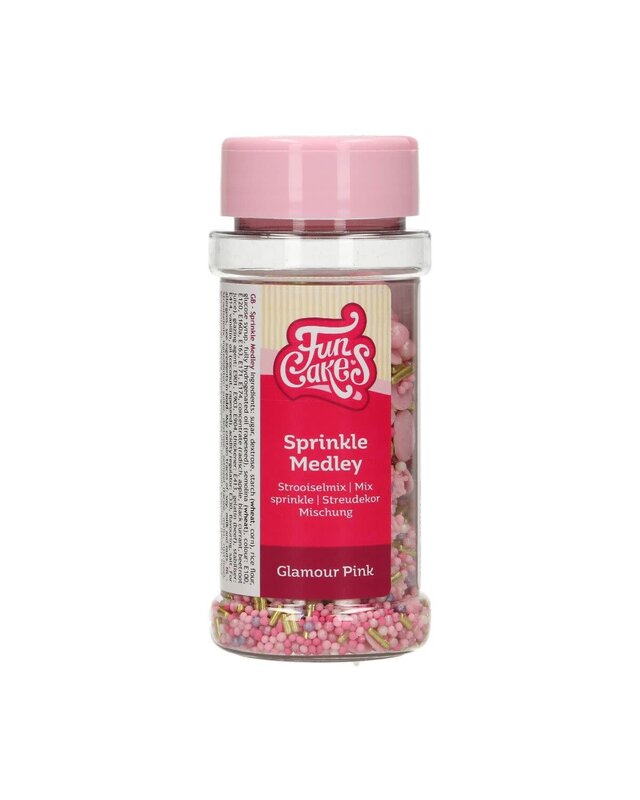 Funcakes Sprinkle Medley Glamour Roze 65g door Funcakes