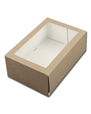 Taartdoos met venster 21x14x9cm kraft C4