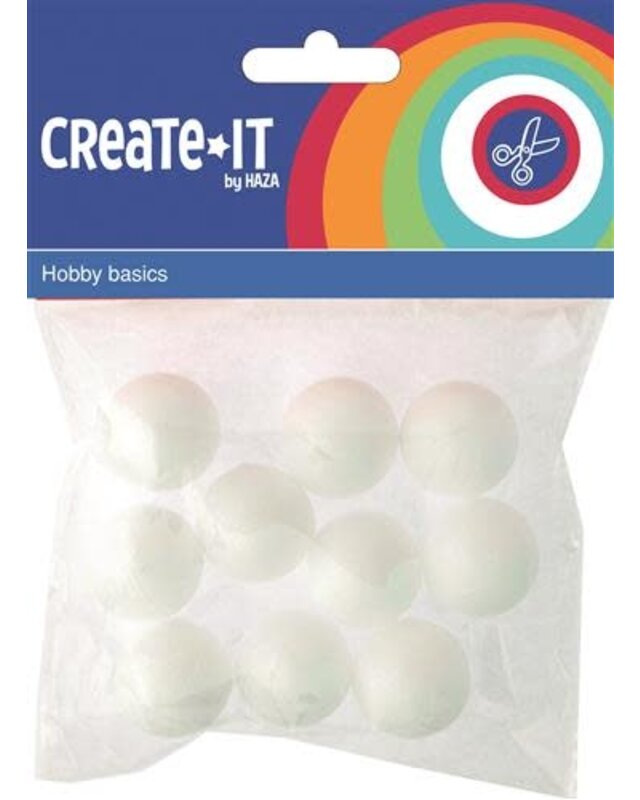 2,5cm Polystyreen piepschuim Bollen dummy klein 10st