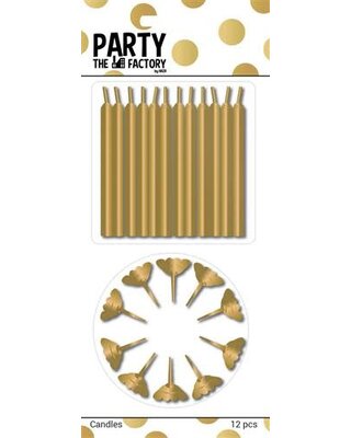 Taartkaarsjes Goud 12st