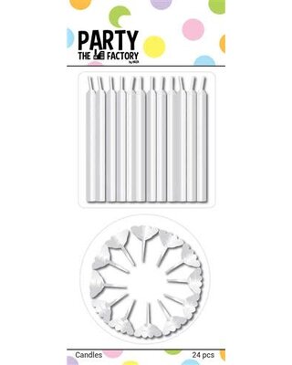 Taartkaarsjes Wit 24st