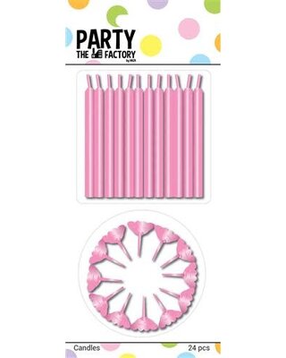Taartkaarsjes Roze 24st