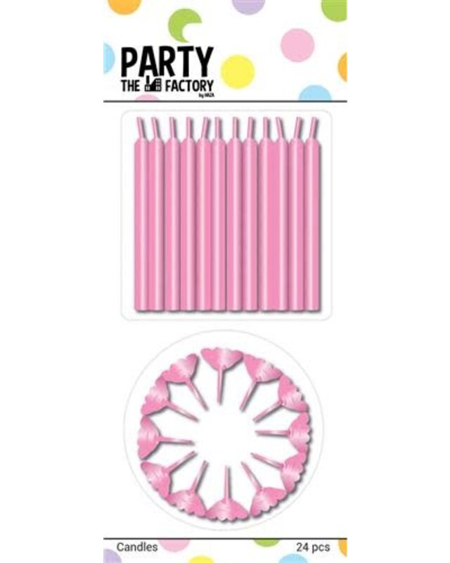 Taartkaarsjes Roze 24st