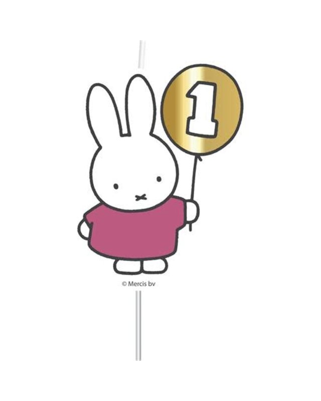 Cijferkaars "1" Nijntje First Birthday Roze