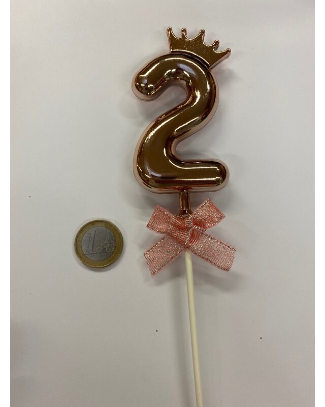 Cake topper ballon 2 roze