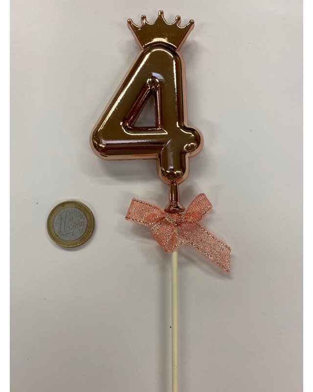 Cake topper ballon 4 roze