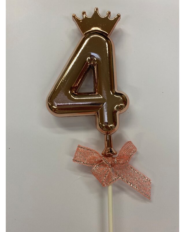 Cake topper ballon 4 roze