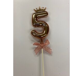 Cake topper ballon 5 roze