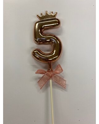Cake topper ballon 5 roze