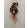 Cake topper ballon 6 roze