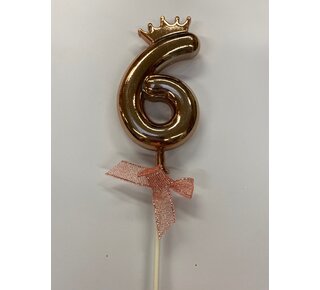 Cake topper ballon 6 roze