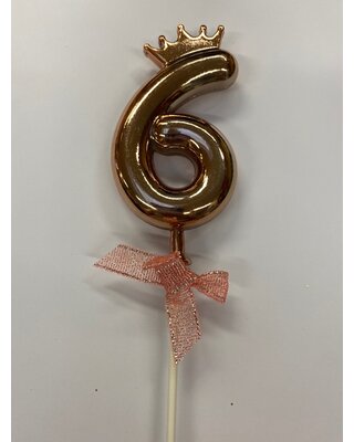 Cake topper ballon 6 roze