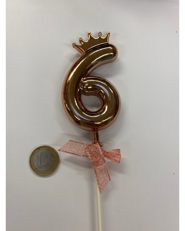 Cake topper ballon 6 roze