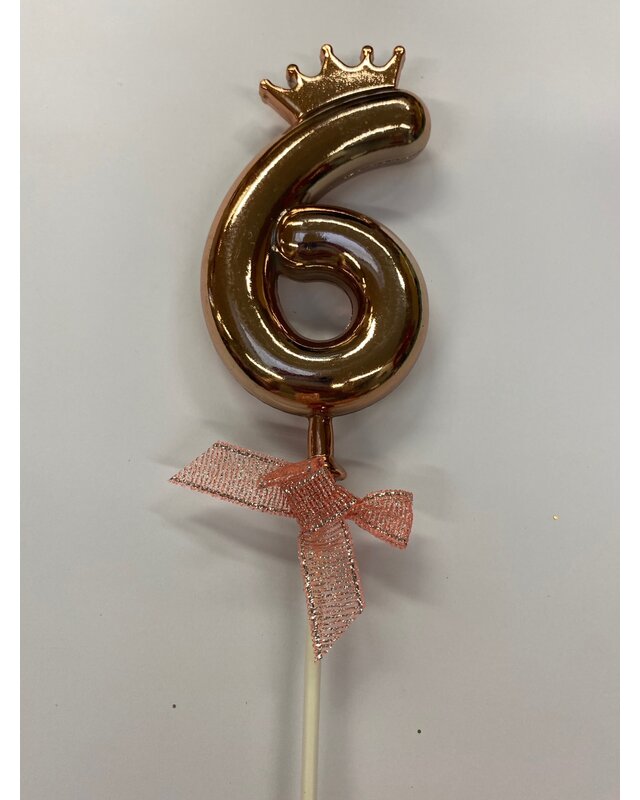 Cake topper ballon 6 roze