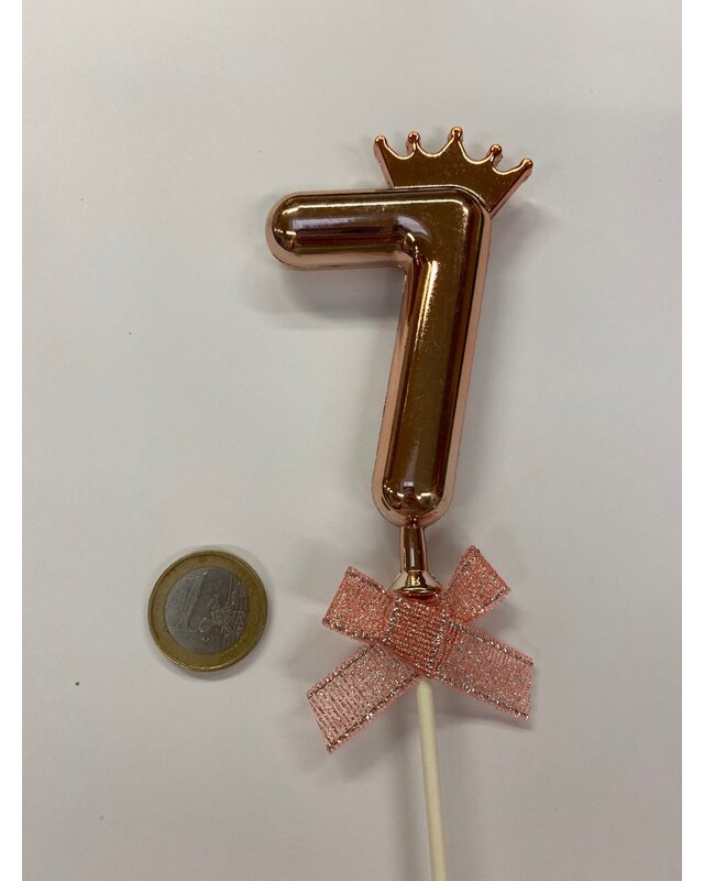 Cake topper ballon 7 roze